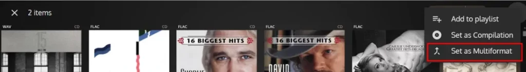 Set albums as Multiformat